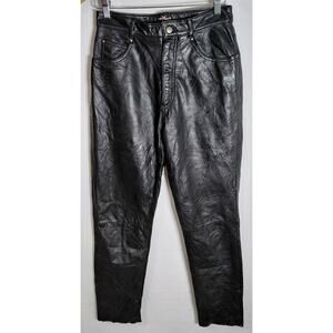 NWT Guapi Blood Diamond Leather Pants Black Solid Skinny Size 30
